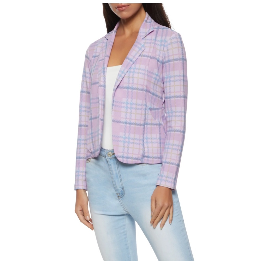 Purple Plaid Blazer
